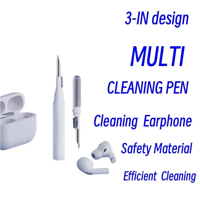 3-In-1 Small Bluetooth Earbud Cleaning Tool Multi-Function Cleaning Kit with Cleaning Pen, Wireless Headset Brush